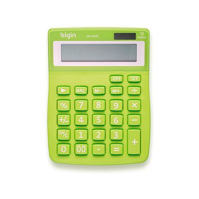 Calculadora de Mesa 4126 Verde - 12 Dígitos Função Correção GPM Erase