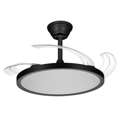 Ventilador de Teto Retrátil Silencie Air Pro – 4 Pás 6 Velocidades Led 30W Controle Remoto Preto